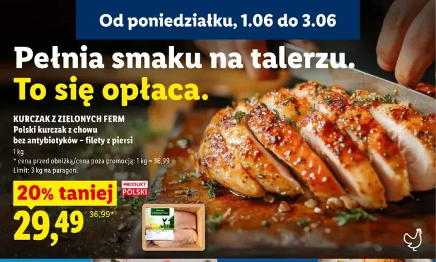 Polski kurczak z chowu bez antybiotyków - filety z piersi Kurczak z Zielonych Ferm
