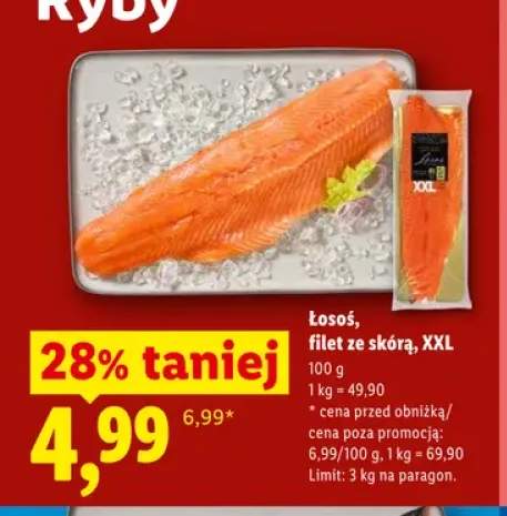 Łosoś filet ze skórą XXL