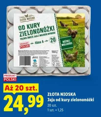 Jaja od kury zielononóżki Złota Nioska