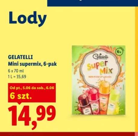 Lody Mini supermix GELATELLI 6-pak 70ml