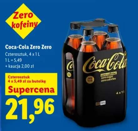 Napój gazowany Coca-Cola Zero Zero 4-pak 1l