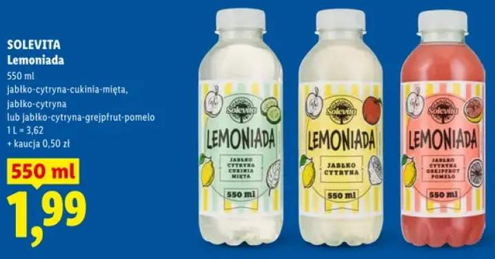 Lemoniada Solevita jabłko-cytryna-grejpfrut-pomelo