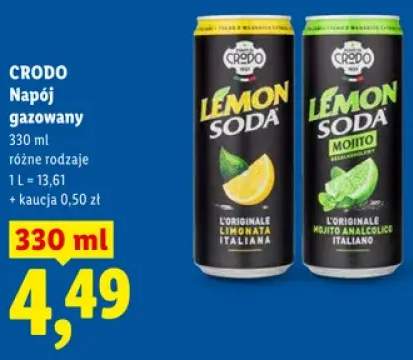 Napój gazowany Crodo Lemon Soda L'Originale Mojito Analcolico Italiano