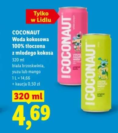 Woda kokosowa 100% tłoczona z młodego kokosa biała brzoskwinia Coconaut
