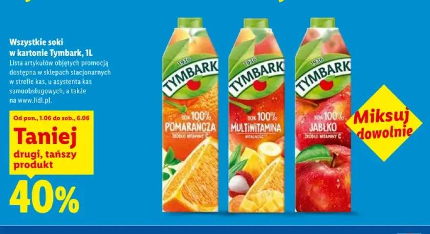 Sok 100% pomarańcza Tymbark