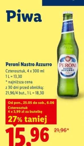 Piwo Peroni Nastro Azzurro 4-pak 300ml