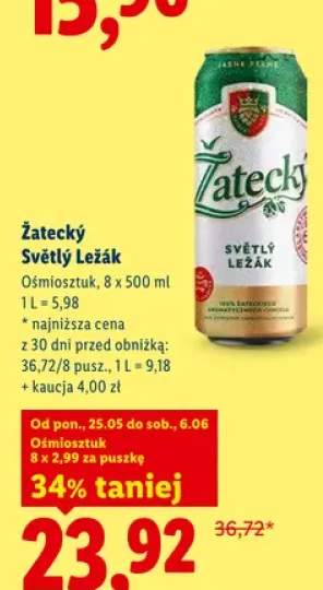 Piwo Žatecký Světlý Ležák 8-pak 500ml