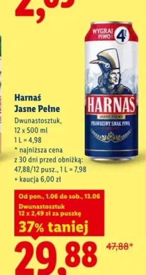 Piwo Harnaś Jasne Pełne 12-pak 500ml