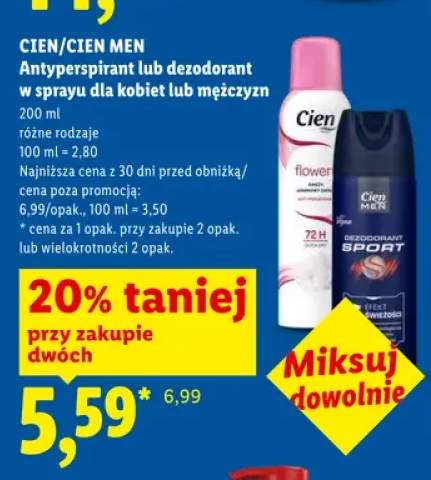 Antyperspirant lub dezodorant w sprayu CIEN/CIEN MEN