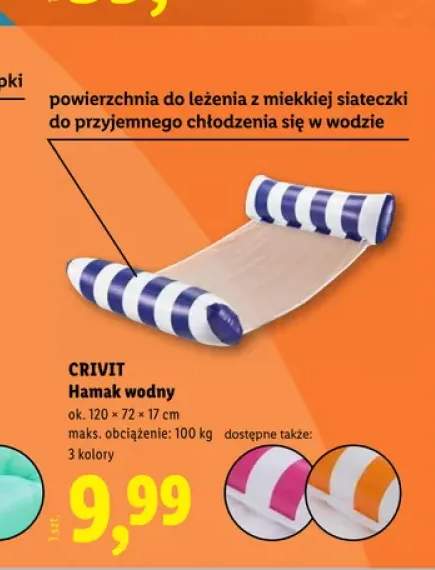 Hamak wodny CRIVIT 120x72x17cm