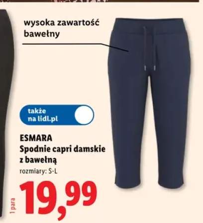 Spodnie capri damskie z bawełną ESMARA