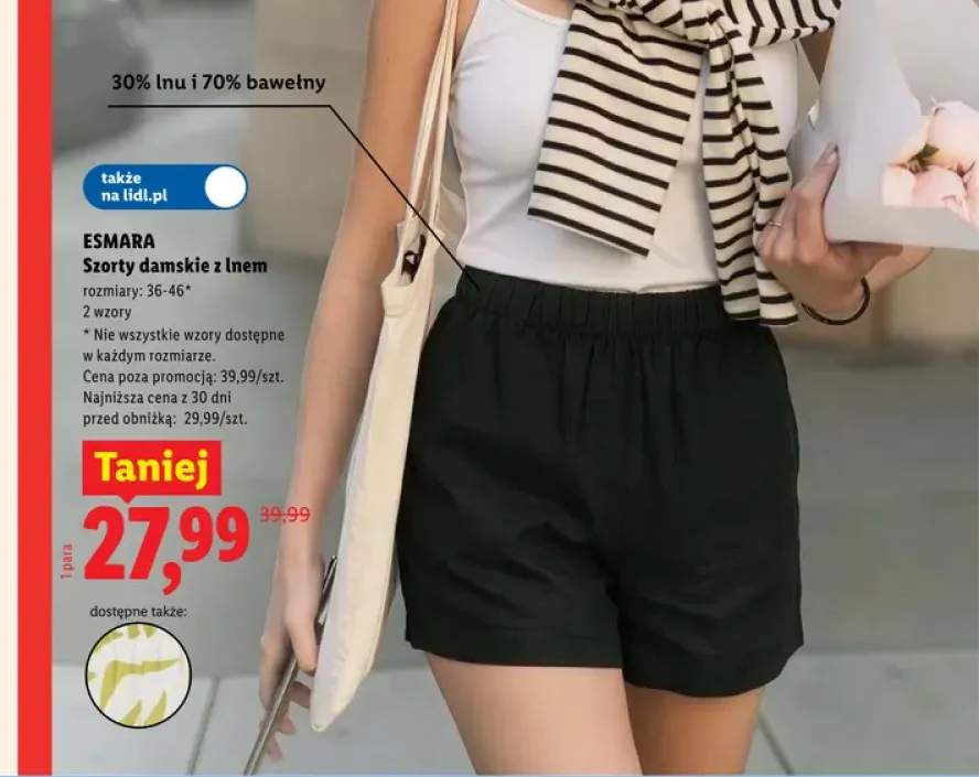 Szorty damskie z lnem Esmara