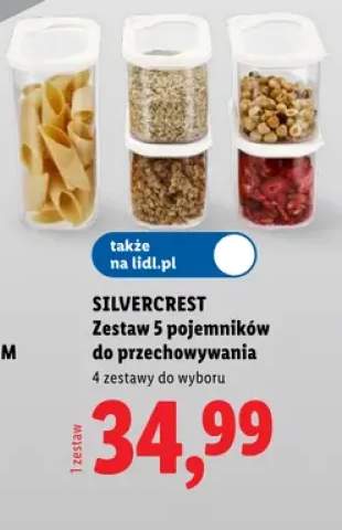Zestaw 5 pojemników do przechowywania SILVERCREST