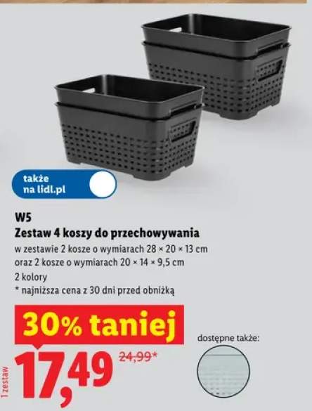 Zestaw koszy do przechowywania W5 4-pak