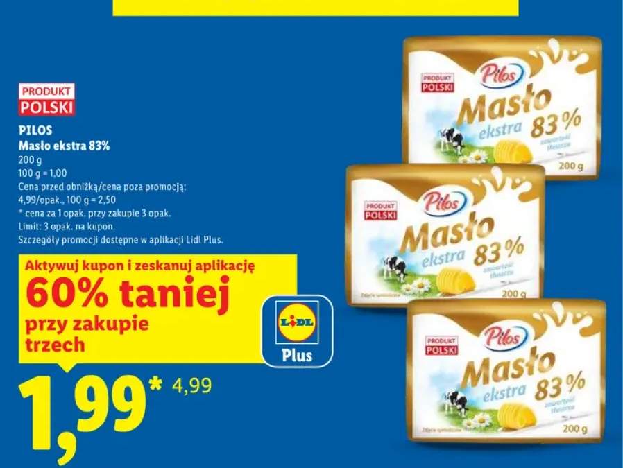 Masło ekstra 83% Pilos