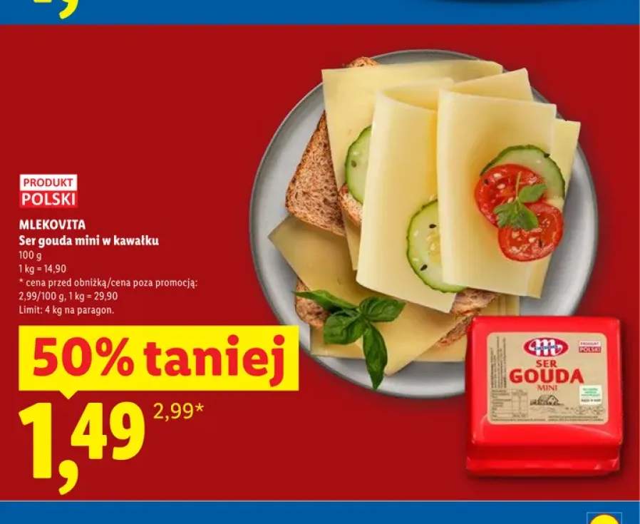 Ser gouda mini w kawałku Mlekovita