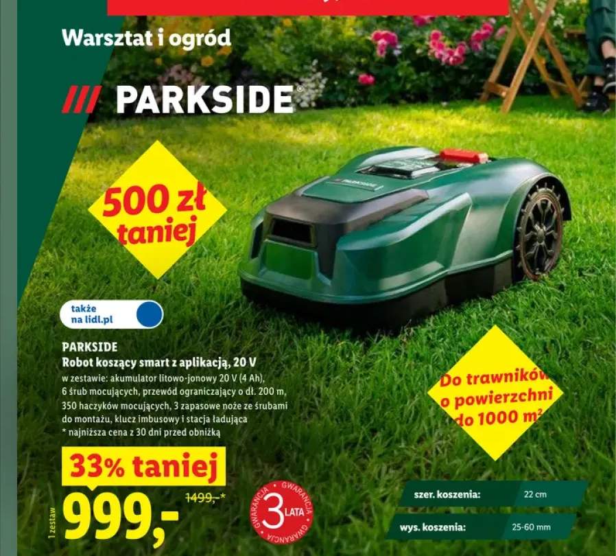 Robot koszący smart z aplikacją PARKSIDE