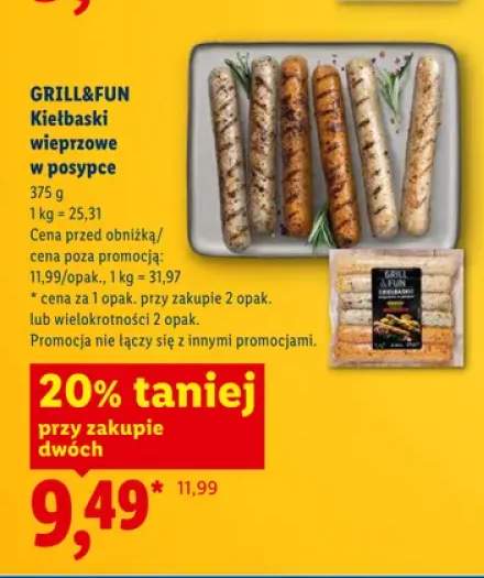 Kiełbaski wieprzowe w posypce Grill&Fun