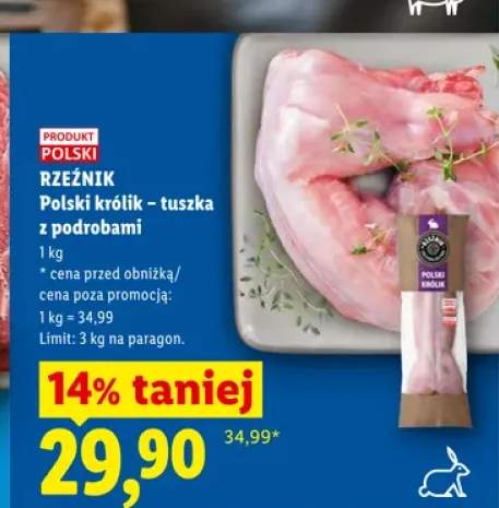 Polski królik tuszka z podrobami Rzeźnik