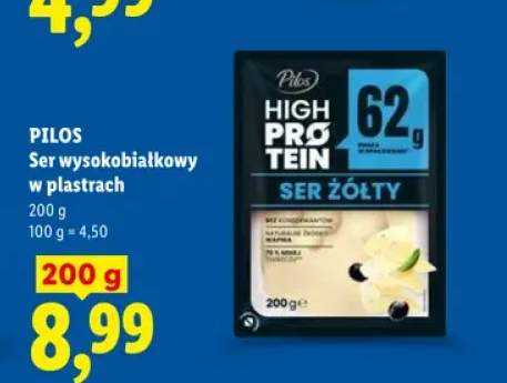 Ser żółty wysokobiałkowy w plastrach Pilos High Protein