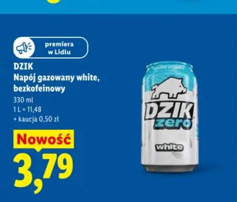 Napój gazowany Dzik White bezkofeinowy