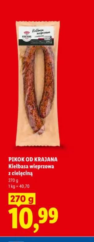 Kiełbasa wieprzowa z cielęciną Pikok od Krajana