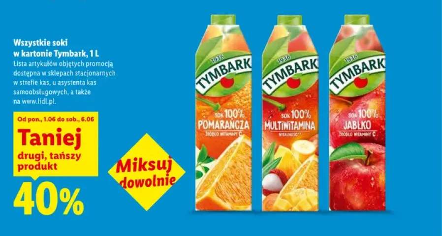 Sok 100% pomarańcza Tymbark