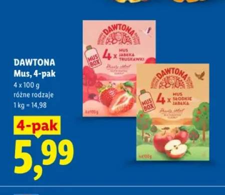 Mus jabłko truskawka Dawtona 4-pak