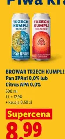 Piwo bezalkoholowe Browar Trzech Kumpli Pan IPAni 0,0%