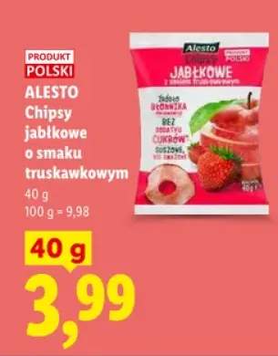 Chipsy jabłkowe o smaku truskawkowym Alesto