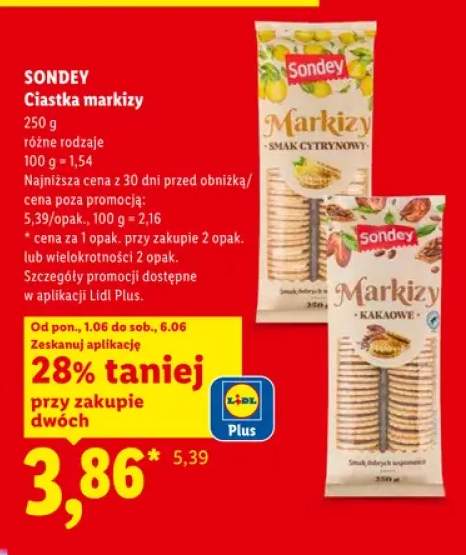Ciastka markizy kakaowe Sondey