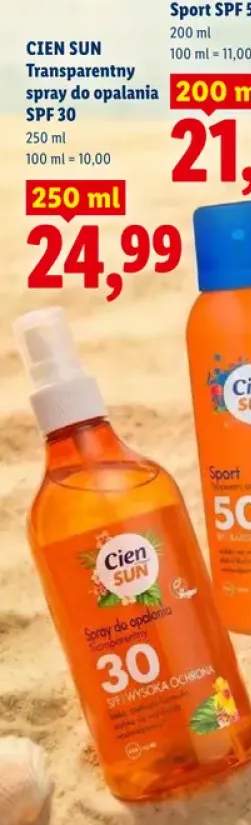 Transparentny spray do opalania Cien Sun SPF 30