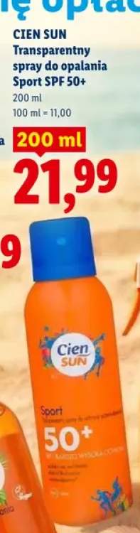 Transparentny spray do opalania Sport Cien Sun SPF 50+