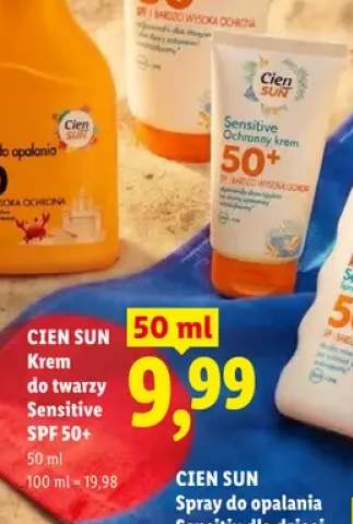 Krem do twarzy Sensitive Cien Sun SPF 50+