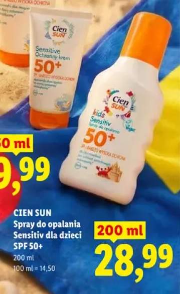 Spray do opalania Sensitiv dla dzieci Cien Sun SPF 50+