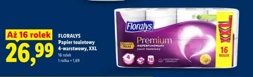 Papier toaletowy 4-warstwowy Floralys Premium XXL