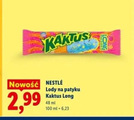 Lody na patyku Nestlé Kaktus Long