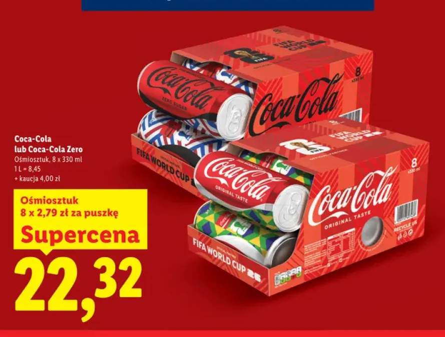 Napój gazowany Coca-Cola Zero Sugar 8-pak