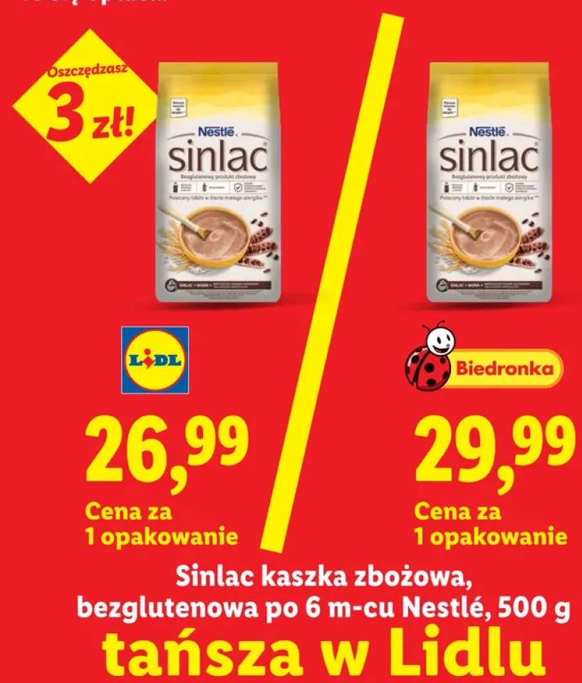 Kaszka zbożowa bezglutenowa po 6 m-cu Nestlé Sinlac