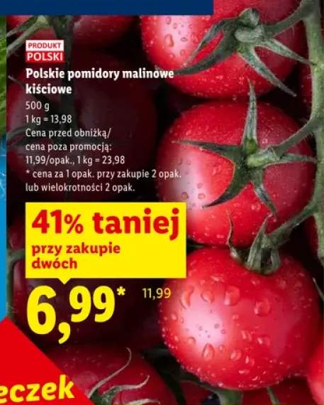 Pomidory malinowe kiściowe polskie