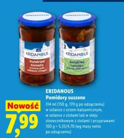 Pomidory suszone w solance z octem balsamicznym Eridanous