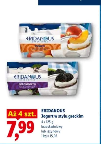 Jogurt w stylu greckim Eridanous brzoskwiniowy
