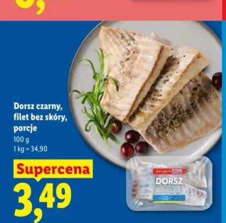 Dorsz czarny filet bez skóry porcje Targ Rybny Lidla