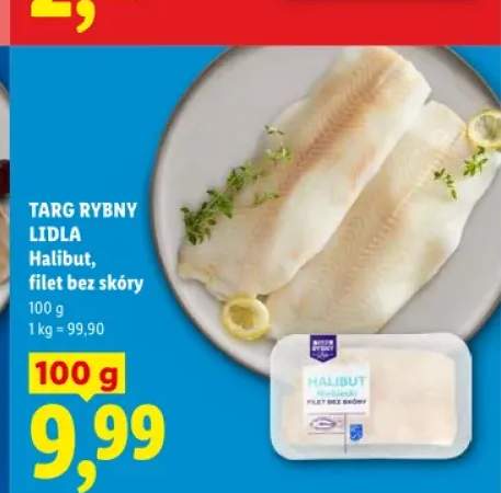 Halibut filet bez skóry Targ Rybny Lidla