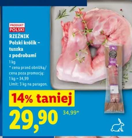 Królik polski tuszka z podrobami Rzeźnik