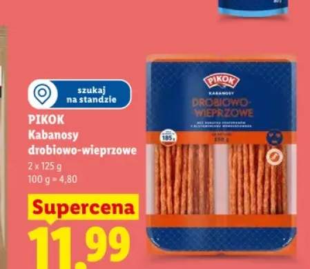 Kabanosy drobiowo-wieprzowe Pikok 2-pak