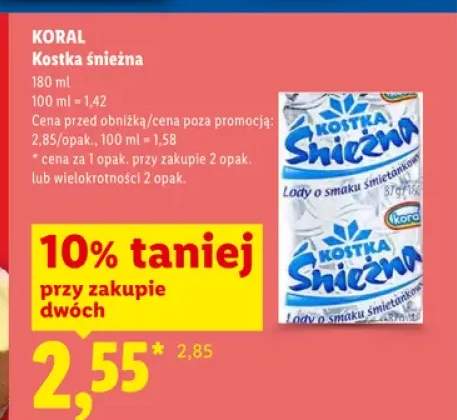 Lody Kostka Śnieżna Koral