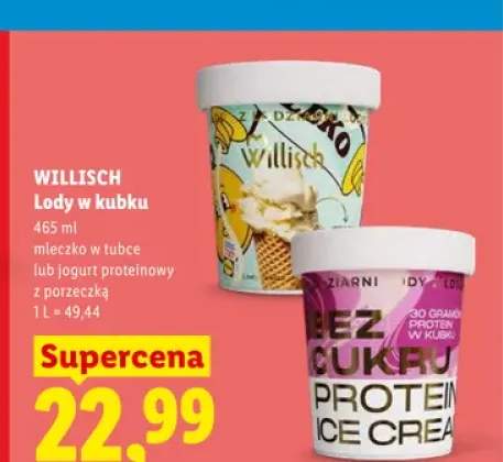 Lody w kubku Willisch jogurt proteinowy z porzeczką