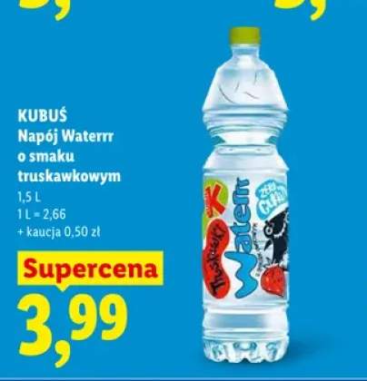 Napój Waterrr o smaku truskawkowym Kubuś