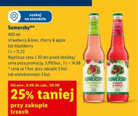 Piwo Somersby strawberry & kiwi